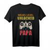 Herren Leveled Up To Papa 2021 Lustiges T-Shirt – Geschenk für werdende Väter, Babyparty & Schwangerschaftsankündigung