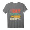 Eat Sleep Ride Repeat Pferde Reiter T-Shirt - Lustiges Geschenk für junge Pferdefreunde, Reiternachwuchs & Pferdeliebhaber