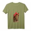 Damen Pferd mit Kopftuch Shirt – Süßes Reiten T-Shirt für Pferdeliebhaberinnen, Mädchen & Frauen, ideales Geschenk zum Geburtstag & Weihnachten