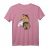 Wildpferde T-Shirt für Mädchen und Frauen - Pferdeshirt Reiten, Geschenkidee für Pferdebesitzer