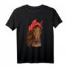 Pferd mit Kopftuch Shirt für Mädchen und Frauen - Süßes Reit- und Pferdeliebe Geschenk zum Geburtstag & Weihnachten