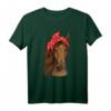 Pferd mit Kopftuch Shirt für Mädchen und Frauen - Süßes Reit- und Pferdeliebe Geschenk zum Geburtstag & Weihnachten