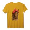 Pferd mit Kopftuch Shirt für Mädchen und Frauen - Süßes Reit- und Pferdeliebe Geschenk zum Geburtstag & Weihnachten