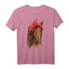 Pferd mit Kopftuch Shirt für Mädchen und Frauen - Süßes Reit- und Pferdeliebe Geschenk zum Geburtstag & Weihnachten