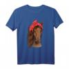 Pferd mit Kopftuch Shirt für Mädchen und Frauen - Süßes Reit- und Pferdeliebe Geschenk zum Geburtstag & Weihnachten