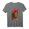 Pferd mit Kopftuch Shirt für Mädchen und Frauen - Süßes Reit- und Pferdeliebe Geschenk zum Geburtstag & Weihnachten