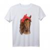 Pferd mit Kopftuch Shirt für Mädchen und Frauen - Süßes Reit- und Pferdeliebe Geschenk zum Geburtstag & Weihnachten