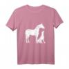 Damen Hund Pferd Motiv - Lustiges und süßes Reiter und Hunde Design T-Shirt, perfektes Geschenk für Tierliebhaberinnen