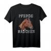PFERDE MÄDCHEN Shirt für Mädchen und Damen | Reiterin Reiten PFERD T-Shirt mit klassischem Schnitt und doppeltem Saum