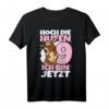 Hoch die Hufen 9. Geburtstag T-Shirt für Mädchen - Lustiges Pferde Reiten Spruch, perfekte Geschenkidee für 9-Jährige Pferdeliebhaberinnen
