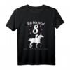 Kindergeburtstag Reiten Mädchen T-Shirt - Ich bin jetzt 8, ideales Geschenk für Pferdeliebende Reiterinnen zum Geburtstag