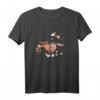 Lustiges Rennpferd mit Reiter T-Shirt – Pferde Geschenk Idee für Pferdefreunde, Reitsportfans und Kinder