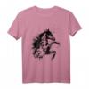 Wilder Hengst Pferd aufbäumend Reiterin T-Shirt – Cooles Geschenk für Pferdeliebhaber und Reiterinnen