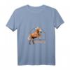 Damen Haflinger Reiterin T-Shirt mit V-Ausschnitt – Süßes Pferde-Design, Perfekt für Reiterinnen, Haflinger-Fans & Pferdeliebhaberinnen