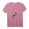 Damen Haflinger Reiterin T-Shirt mit V-Ausschnitt – Süßes Pferde-Design, Perfekt für Reiterinnen, Haflinger-Fans & Pferdeliebhaberinnen