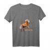 Damen Haflinger Reiterin T-Shirt mit V-Ausschnitt – Süßes Pferde-Design, Perfekt für Reiterinnen, Haflinger-Fans & Pferdeliebhaberinnen
