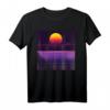 HapMonkey Retro T-Shirt im 80er Jahre Stil mit Vaporwave & Outrun Design – Leuchtende Farben & geometrische Muster