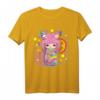 Japanisches Kawaii Kimono T-Shirt mit Kokeshi Puppe, Panda & Katze – Perfekt für Anime, Blumen & japanische Tradition