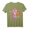 Japanisches Kawaii Kimono T-Shirt mit Kokeshi Puppe, Panda & Katze – Perfekt für Anime, Blumen & japanische Tradition