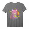 Japanisches Kawaii Kimono T-Shirt mit Kokeshi Puppe, Panda & Katze – Perfekt für Anime, Blumen & japanische Tradition