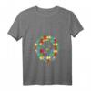 Damen Autismus-Bewusstseins-Puzzle T-Shirt mit Löwe Motiv und V-Ausschnitt – Unterstütze die Autismus-Community