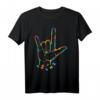 Buntes Puzzle Handzeichen Sprache Autismus T-Shirt – Unterstütze Bewusstsein und Kommunikation