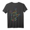 Buntes Puzzle Handzeichen Sprache Autismus T-Shirt – Unterstütze Bewusstsein und Kommunikation