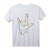 Buntes Puzzle Handzeichen Sprache Autismus T-Shirt – Unterstütze Bewusstsein und Kommunikation