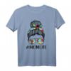 Momlife Puzzle Bandana Shirt für Frauen - Autismus Bewusstseins T-Shirt & Muttertagsgeschenk für stolze Mütter mit autistischem Kind