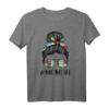 Momlife Puzzle Bandana Shirt für Frauen - Autismus Bewusstseins T-Shirt & Muttertagsgeschenk für stolze Mütter mit autistischem Kind
