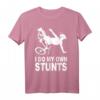 I Do My Own Stunts Fahrrad Radfahren T-Shirt - Lustiges Radsport Motiv für Radfahrer, Mountainbiker und Radsportfans