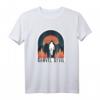Gravel Biker Rennrad Kies Teufel Radfahrer T-Shirt – Vintage Sonnenuntergang Motiv für Radfahrer, MTB und Bike-Abenteuer in den Bergen