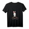 Niedliches Hase auf Fahrrad Damen T-Shirt mit V-Ausschnitt – Perfekt für Fahrradfahrerinnen und Hasenfans, ideal zu Ostern und Frühlingszeit