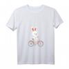 Niedliches Hase auf Fahrrad Damen T-Shirt mit V-Ausschnitt – Perfekt für Fahrradfahrerinnen und Hasenfans, ideal zu Ostern und Frühlingszeit