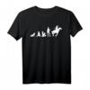 Pferde Evolution Reiterin Pferdefreunde T-Shirt - Lustiges Geschenk für junge Pferdeliebhaber, Mädchen und Jungen