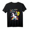 Kinder T-Shirt zum 10. Geburtstag - Einhorn Reiten Motiv für Jungen und Mädchen, lustiges Geburtstagsoutfit & Geschenkidee für kleine Geburtstagskinder