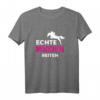 Echte Mädchen reiten T-Shirt – Lustiges Pferdespruch-Shirt für Frauen, Mädchen & Kinder als Geschenkidee