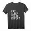 Damen Voltigieren T-Shirt – Eat Sleep Reiten & Akrobatische Übungen, Witziges Pferde-Design für Reiterinnen & Turniere
