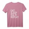 Damen Voltigieren T-Shirt – Eat Sleep Reiten & Akrobatische Übungen, Witziges Pferde-Design für Reiterinnen & Turniere