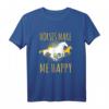 Horses Makes Me Happy Pferde Silhouette T-Shirt – Perfektes Geschenk für Reitsportler, Pferdefans und Pferdeliebhaber zu Weihnachten oder Geburtstag