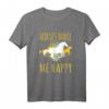 Horses Makes Me Happy Pferde Silhouette T-Shirt – Perfektes Geschenk für Reitsportler, Pferdefans und Pferdeliebhaber zu Weihnachten oder Geburtstag