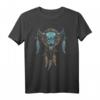 Rodeo Ochsenkopf Federschmuck T-Shirt mit Traumfänger – Stylisches Tribal-Design im Indianer-Stil
