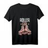 Damen Rollschuhe Roller Girl T-Shirt mit V-Ausschnitt – Perfektes Geschenk für Mädchen, die Rollschuh fahren, zu Weihnachten & Geburtstagen