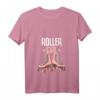 Damen Rollschuhe Roller Girl T-Shirt mit V-Ausschnitt – Perfektes Geschenk für Mädchen, die Rollschuh fahren, zu Weihnachten & Geburtstagen