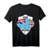 Fiji Rugby HapMonkey T-Shirt Weiß mit Nationalflagge in Rugbyball-Design – Perfekt für Teamunterstützung bei Rugby-WM & Geburtstagsfeiern