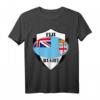 Fiji Rugby HapMonkey T-Shirt Weiß mit Nationalflagge in Rugbyball-Design – Perfekt für Teamunterstützung bei Rugby-WM & Geburtstagsfeiern
