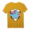 Fiji Rugby HapMonkey T-Shirt Weiß mit Nationalflagge in Rugbyball-Design – Perfekt für Teamunterstützung bei Rugby-WM & Geburtstagsfeiern