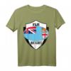 Fiji Rugby HapMonkey T-Shirt Weiß mit Nationalflagge in Rugbyball-Design – Perfekt für Teamunterstützung bei Rugby-WM & Geburtstagsfeiern