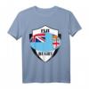 Fiji Rugby HapMonkey T-Shirt Weiß mit Nationalflagge in Rugbyball-Design – Perfekt für Teamunterstützung bei Rugby-WM & Geburtstagsfeiern