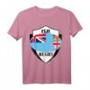 Fiji Rugby HapMonkey T-Shirt Weiß mit Nationalflagge in Rugbyball-Design – Perfekt für Teamunterstützung bei Rugby-WM & Geburtstagsfeiern